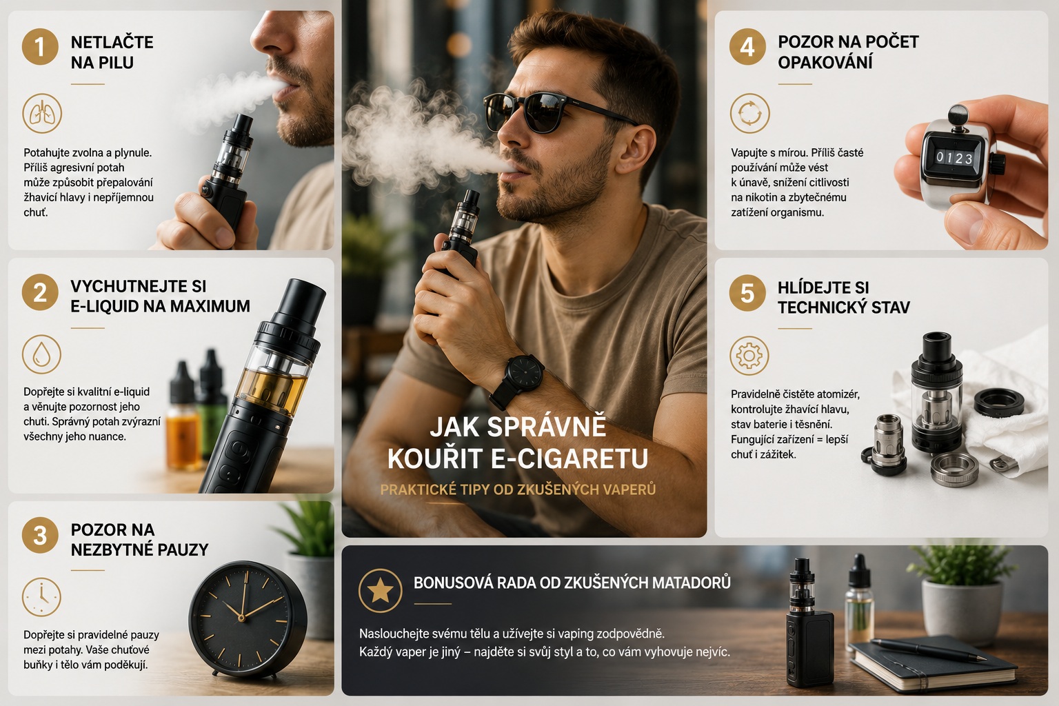 Víte, jak správně kouřit e-cigaretu